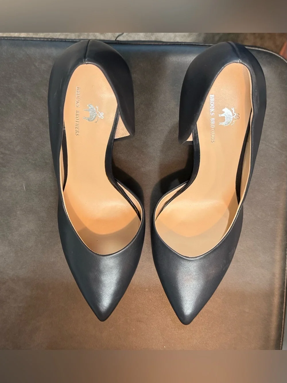 Brooks Brothers Navy Pointed D'Orsay Heels